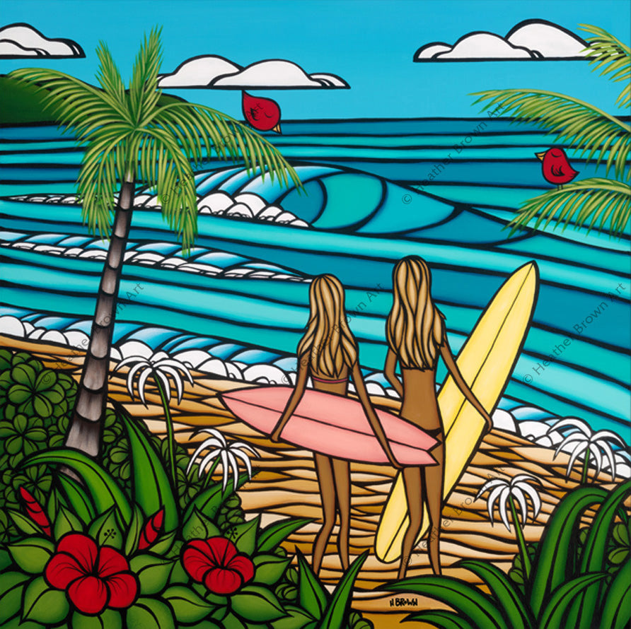 サーフアートギャラリープリントの販売 ハワイサーフィンアーティストヘザーブラウン Heather Brown Art