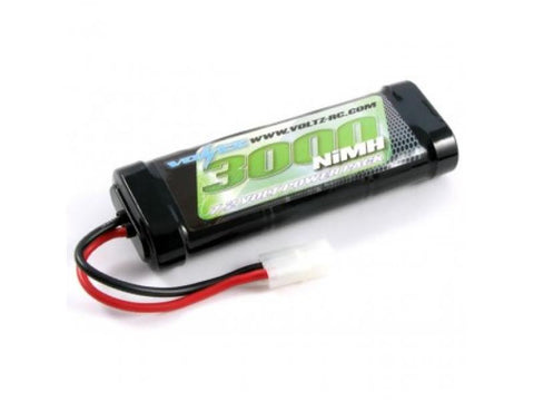 Modèle de batterie NiMH photographiée sur un fond blanc 