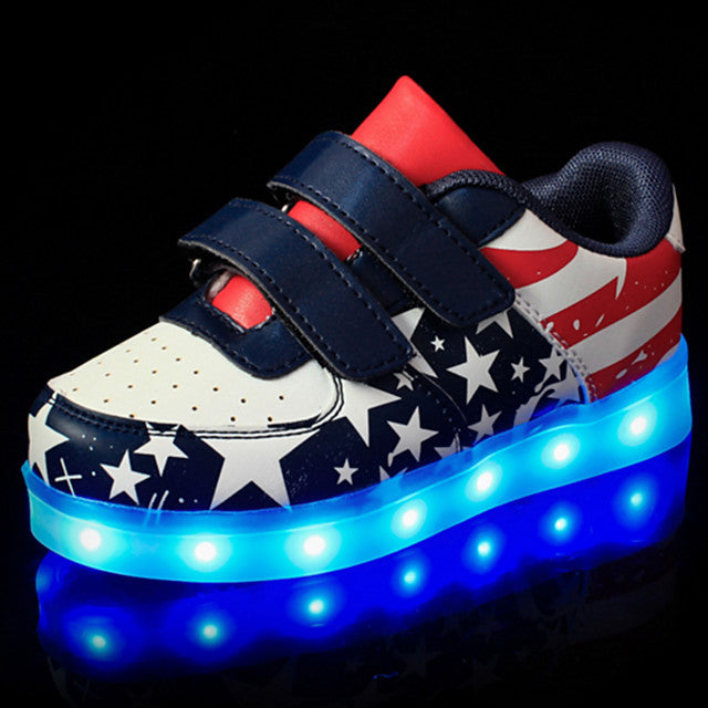 blue led shoes