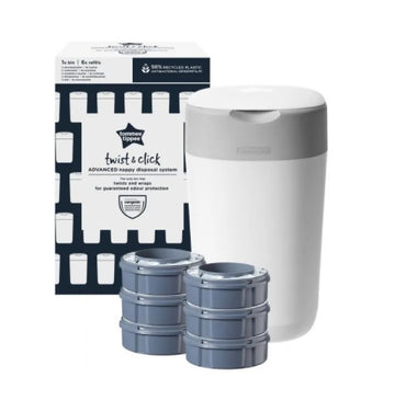 Buy 6PK Tommee Tippee Twist & Click Refill Pack Nappy Disposal Refills f/  Twist Bins Online