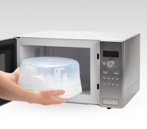 sterilising bottles in microwave tommee tippee