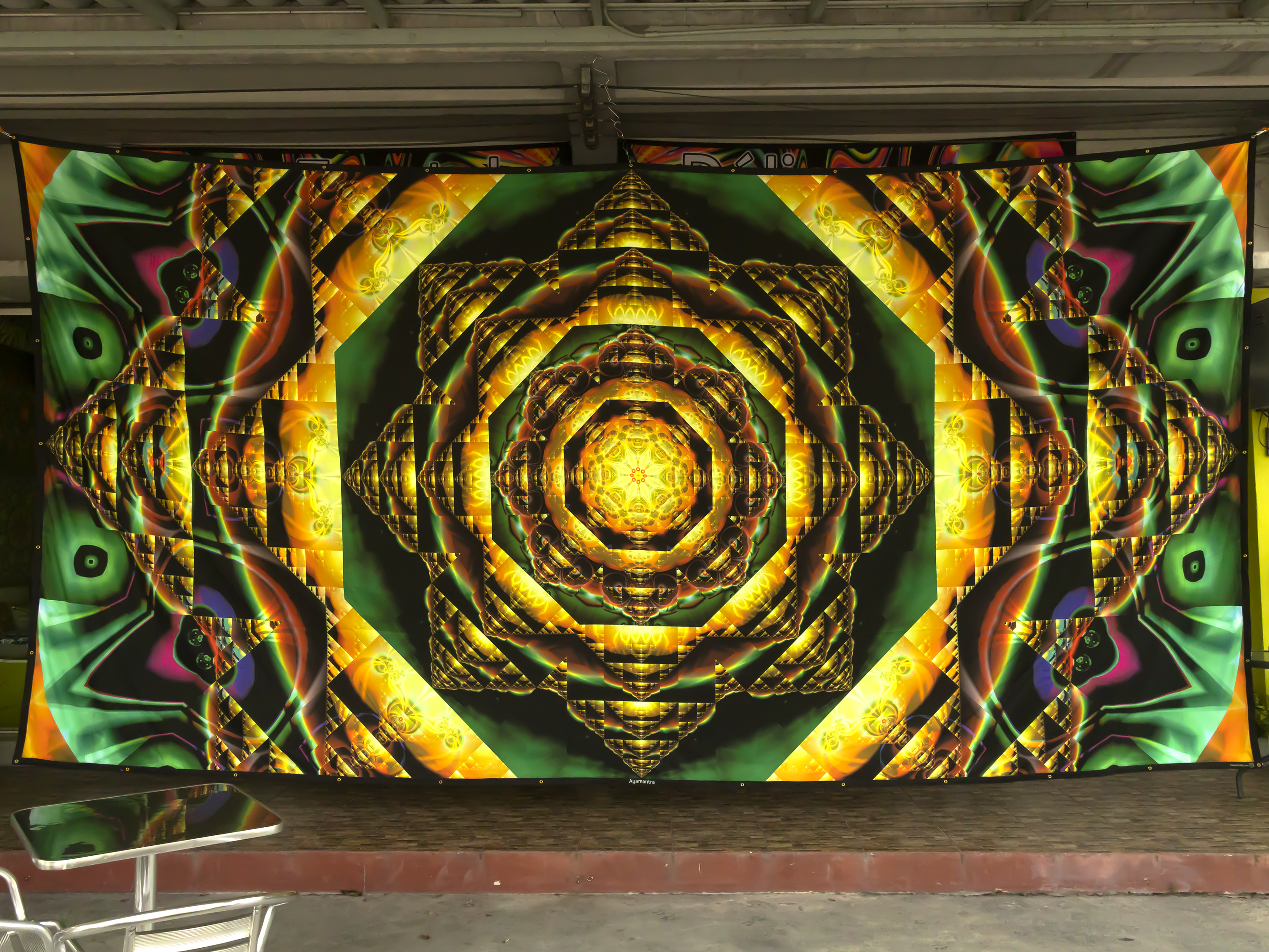 Giant UV Psychedelic Fractal & Sacred Geometry Tapestries by Crealab108