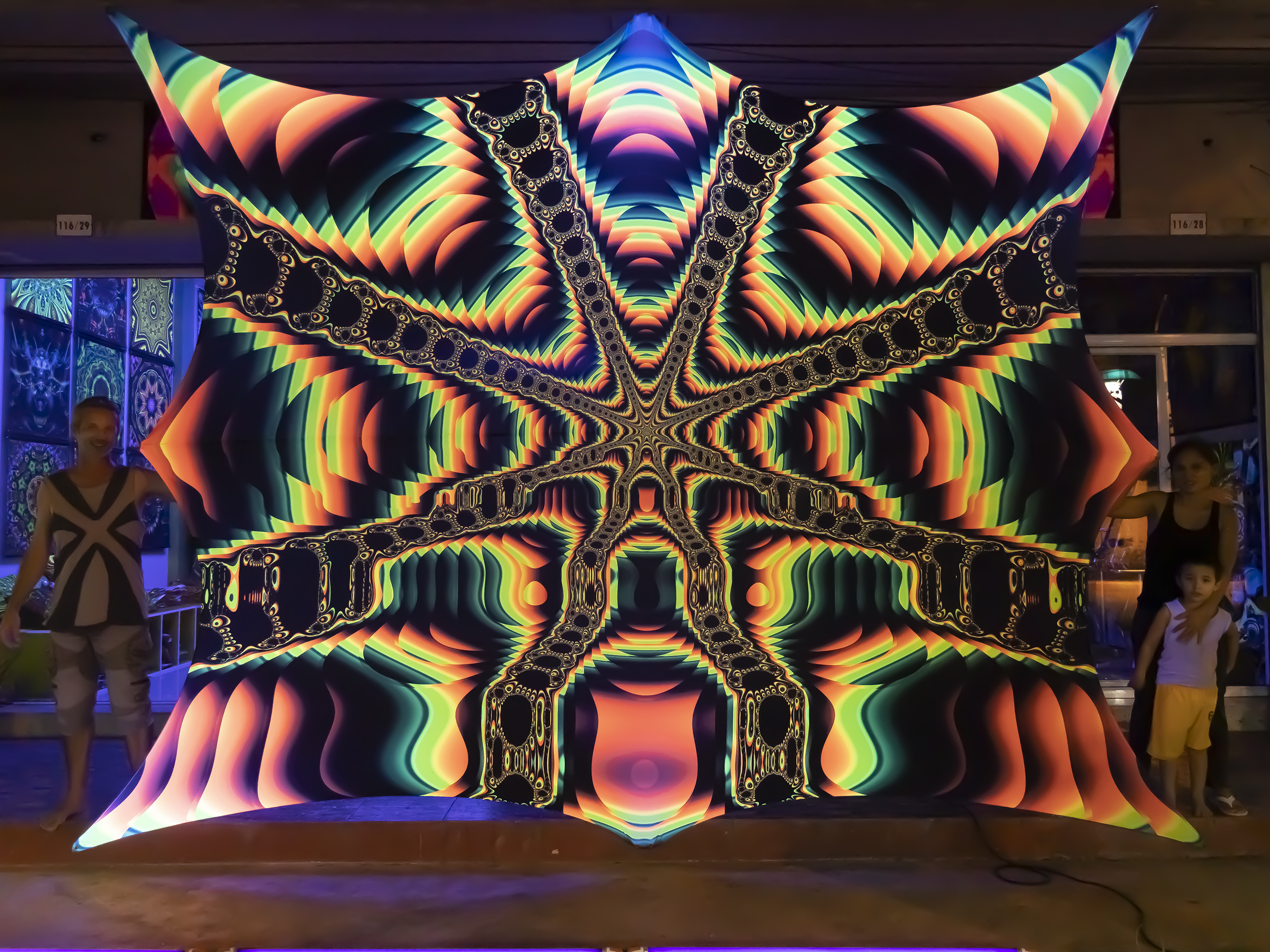 Giant UV Psychedelic Fractal & Sacred Geometry Tapestries by Crealab108