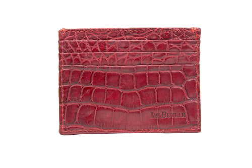 The Ventura American Alligator Minimalist Leather Wallet in Distressed -  Scottsdale Belt Company