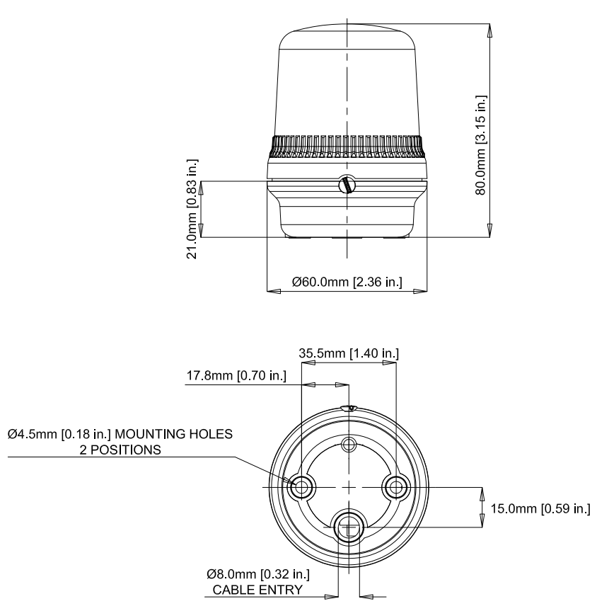 E2S B200LDA Beacon Dimensions