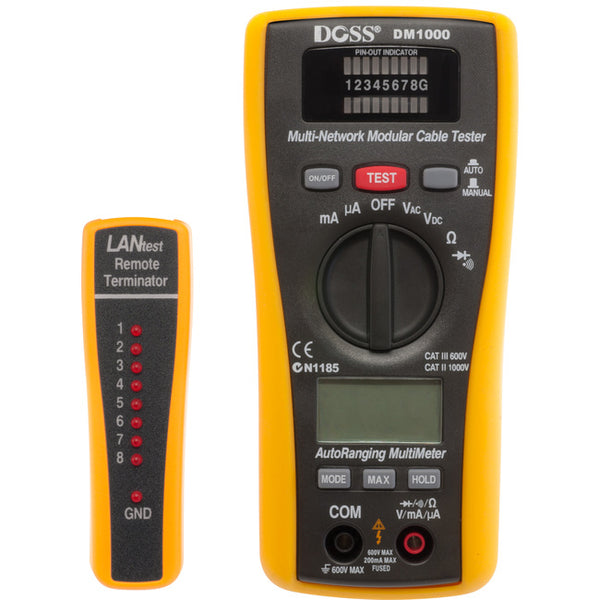 tester lan multimeter test combo dmm dm1000 doss cable network digital equipment voltage dc ac accessories measure tools multimeters space