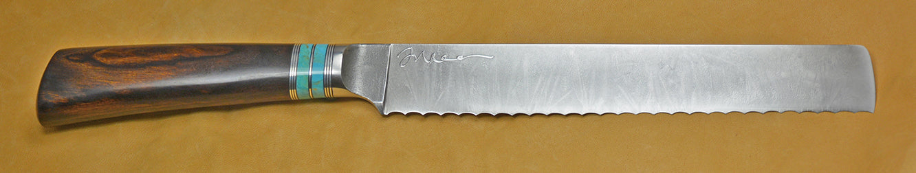 8 inch Bread Knife with Plain Etched Blade.