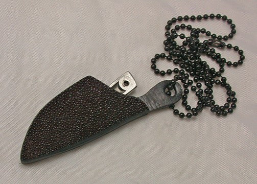 Photon Black Double-sided Stingray Neck Sheath. - Francine Etched Knives