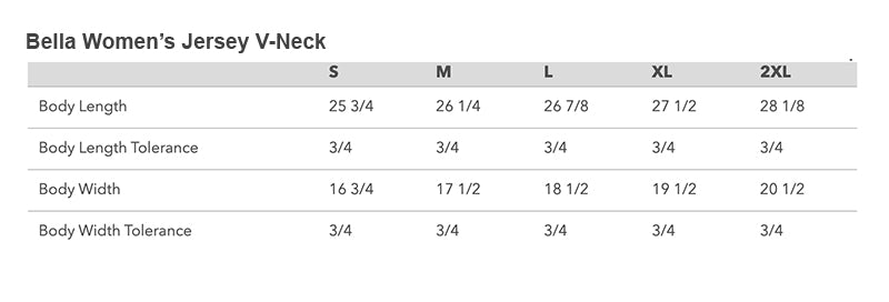 Bella Size Chart