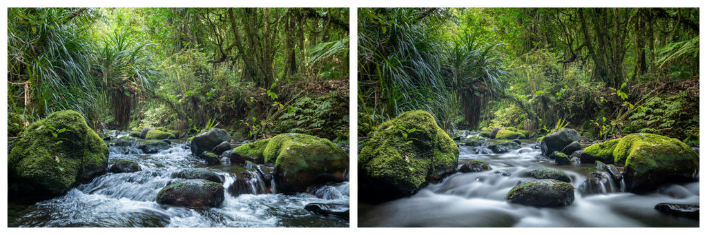 Comparison of images without and with ND filters