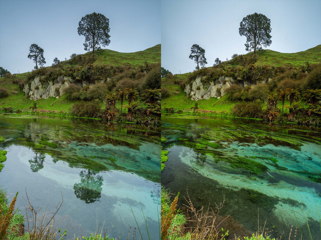 polariser before and after