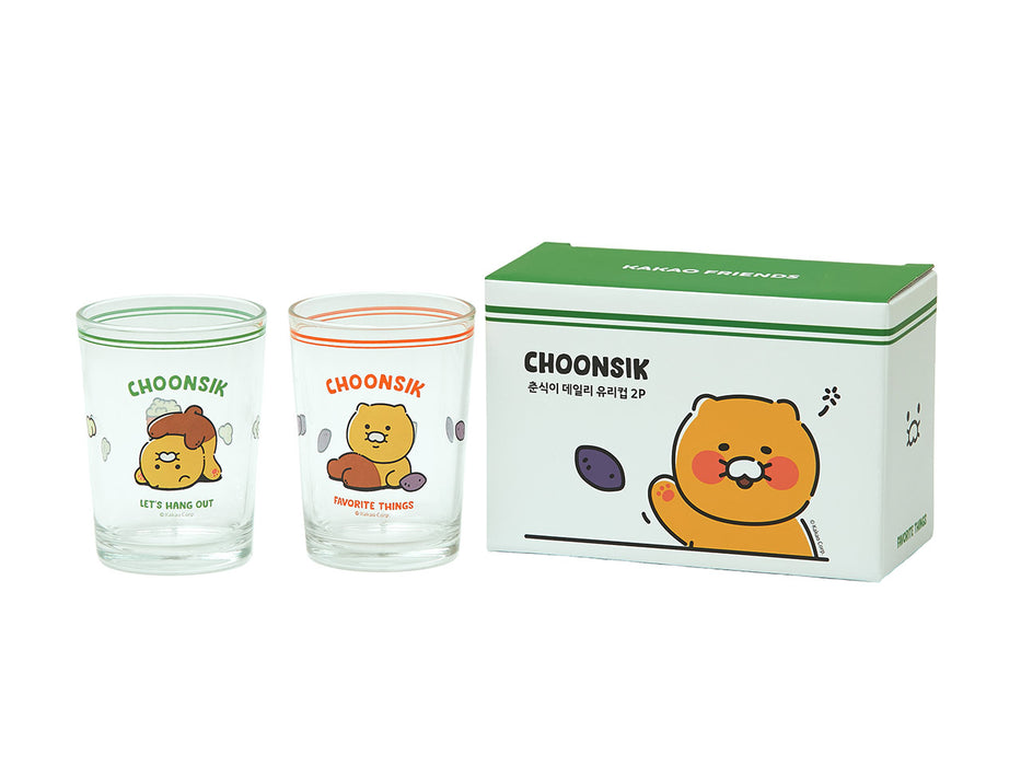 Kakao Friends Choonsik Daily Glass Cup 2p Set Official Md Hiswan 3070
