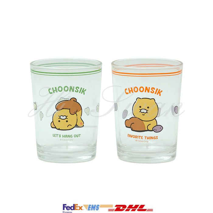 Kakao Friends Choonsik Daily Glass Cup 2p Set Official Md Hiswan 6667