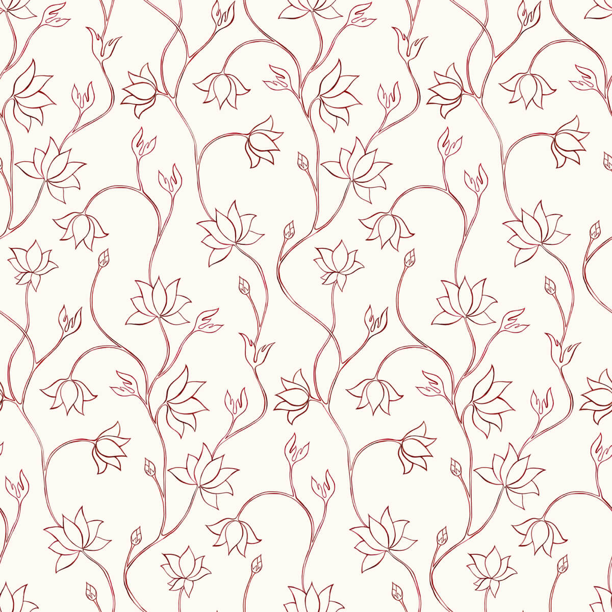 Charlotte Jade Luxury, Hand Drawn, Bespoke Tropical Flora Wallpaper