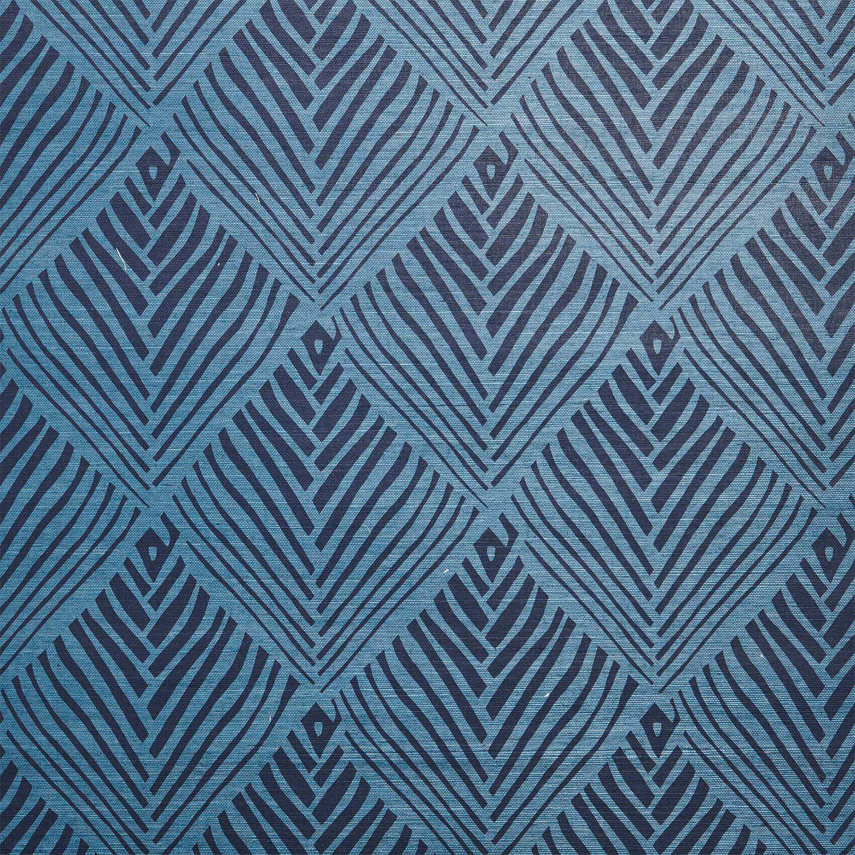 40180003  Lamphu Blue Grasscloth Wallpaper
