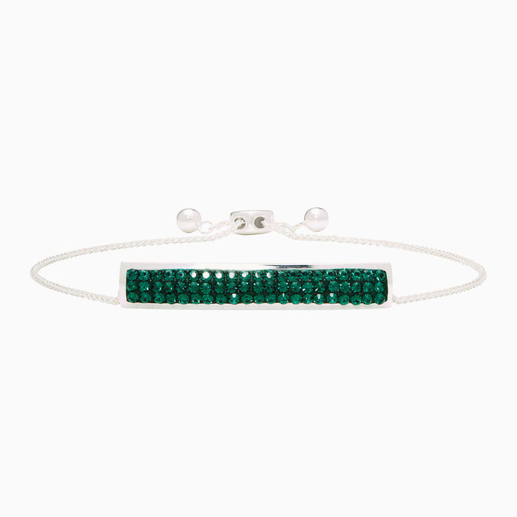Birthstone Slider Bracelet May Emerald Crystal