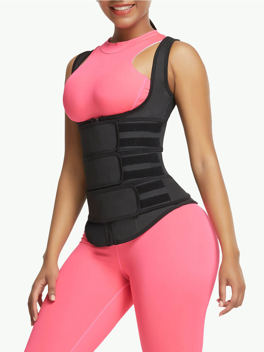 Sculptshe Latex Waist Trainer Sport Vest with Three Belts