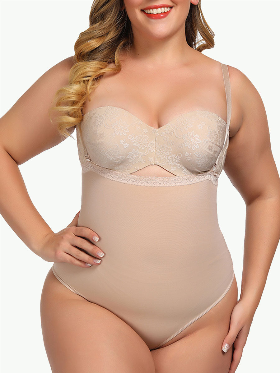 Sculptshe Plus Size Underbust Thong Bodysuit