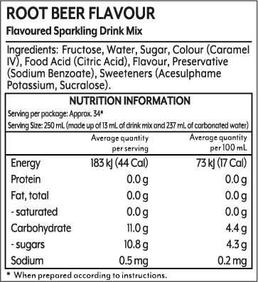 7Up Nutrition Label