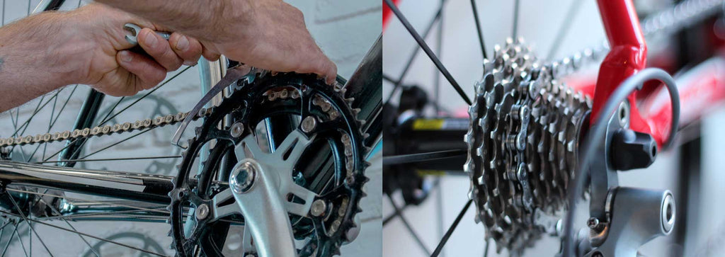 Close up of bicycle repairs