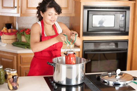 Woman Home Canning