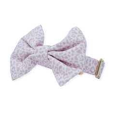 French Lavender Rosette Dog Collar + Bow Tie
