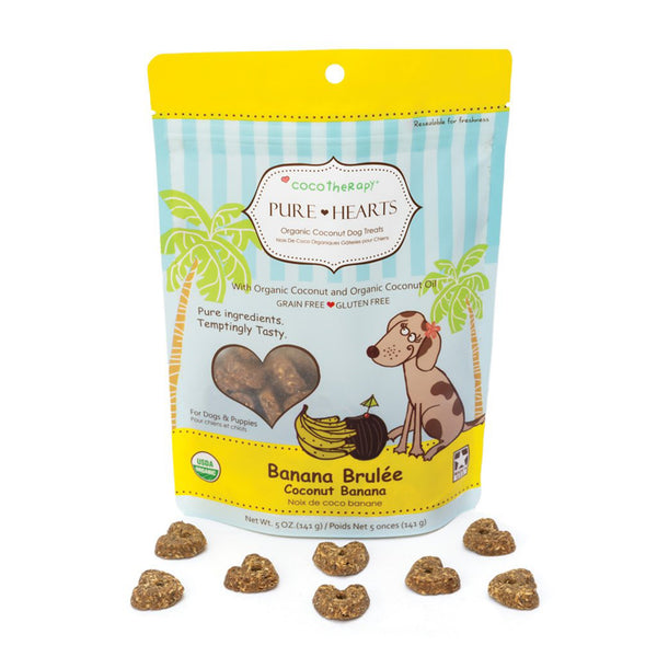 Coco Therapy Pure Hearts Banana Brulee Dog Treats