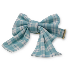 Seaside Plaid Dog Collar + Sailor Bow