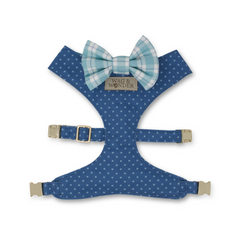 Seaside Reversible Dog Harness + Seaside Plaid Dog Bow Tie