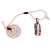 Soft Berry Rope Dog Leash + Waste Bag Holder