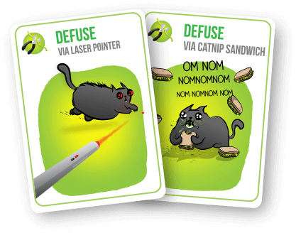 Exploding Kitten defuse cards