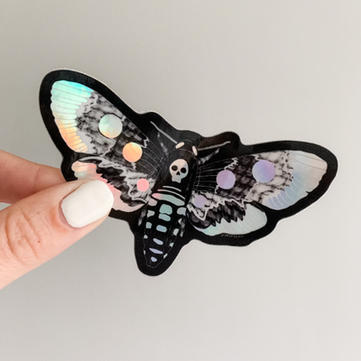 Moth Holographic Sticker