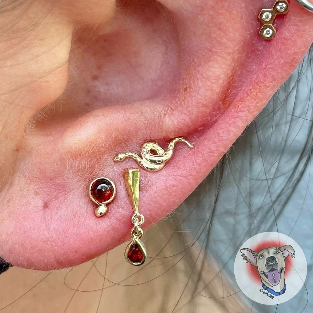 Piercing Earring Textured Snake