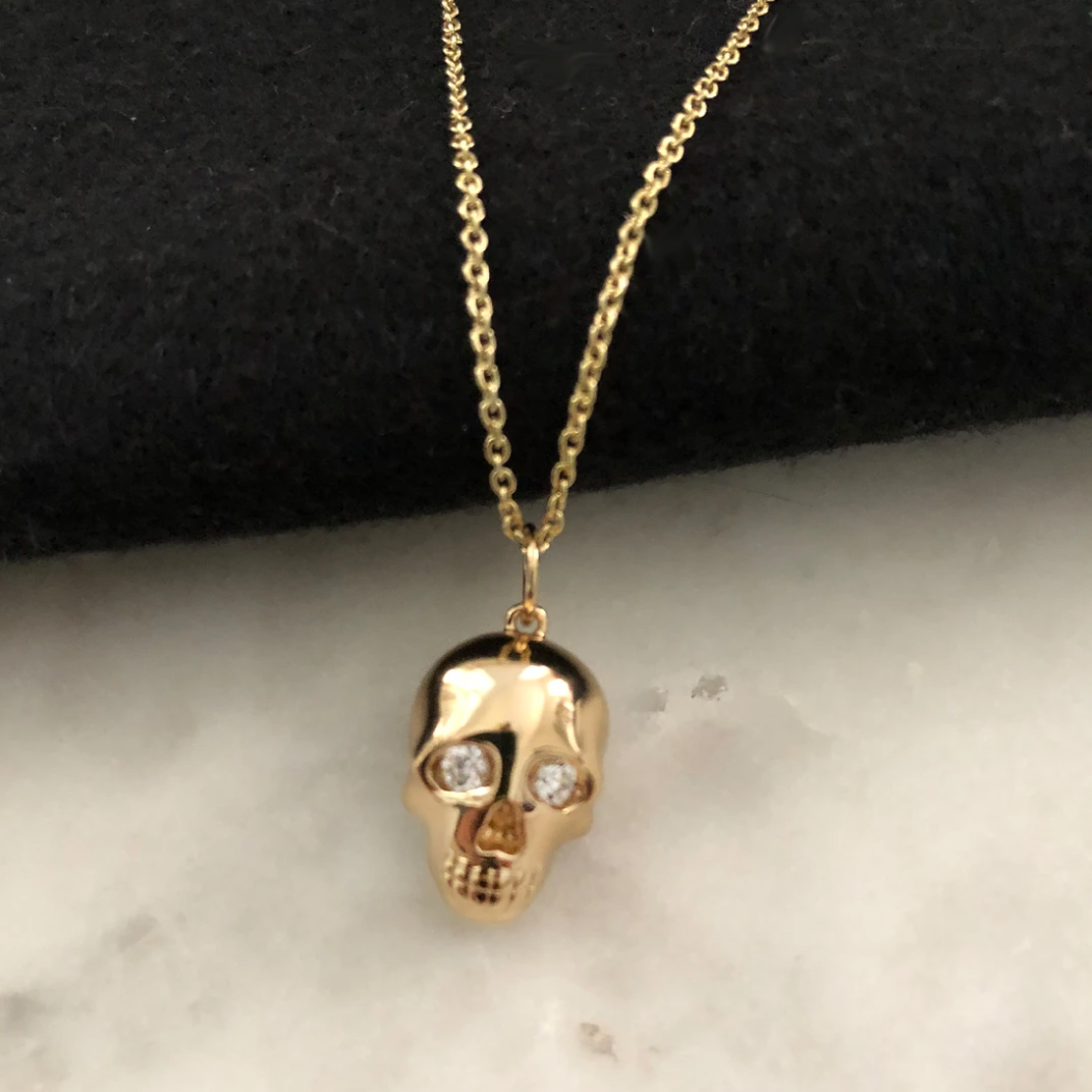 Memento Mori Skull Charm Necklace