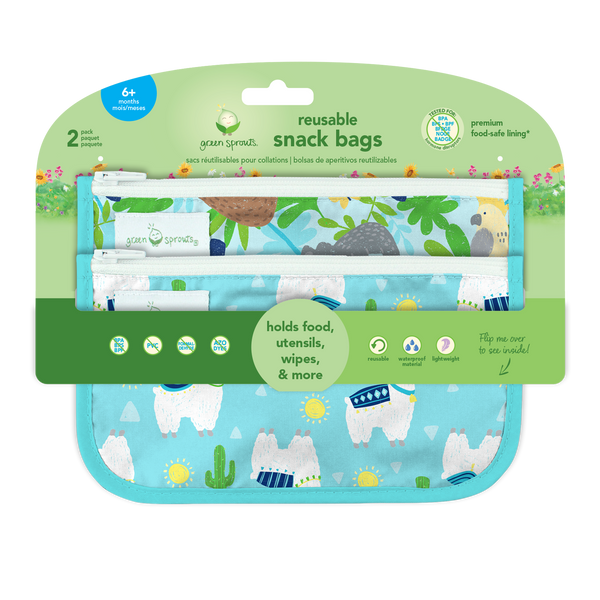 Green Sprouts 2-Pack Reusable Snack Bags in Navy Pirate