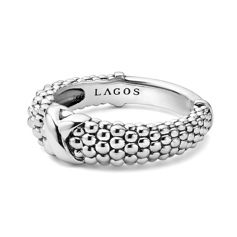 Beaded X Ring | Signature Caviar | LAGOS Jewelry
