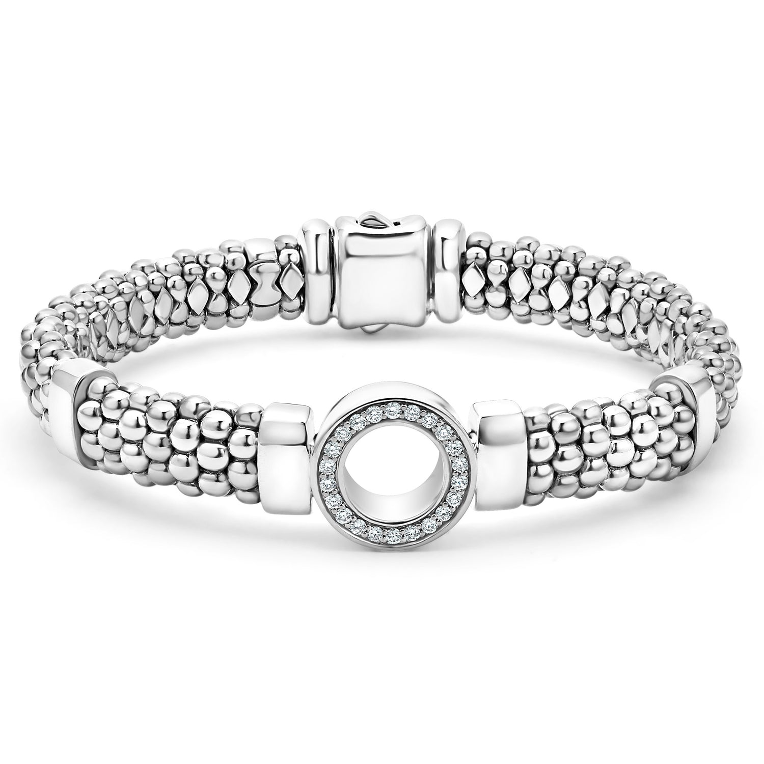 Caviar Spark Large Single Station Diamond Circle Caviar Bracelet – LAGOS