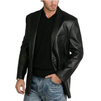 BGSD Men's One Button Lambskin Leather Blazer | FRANT