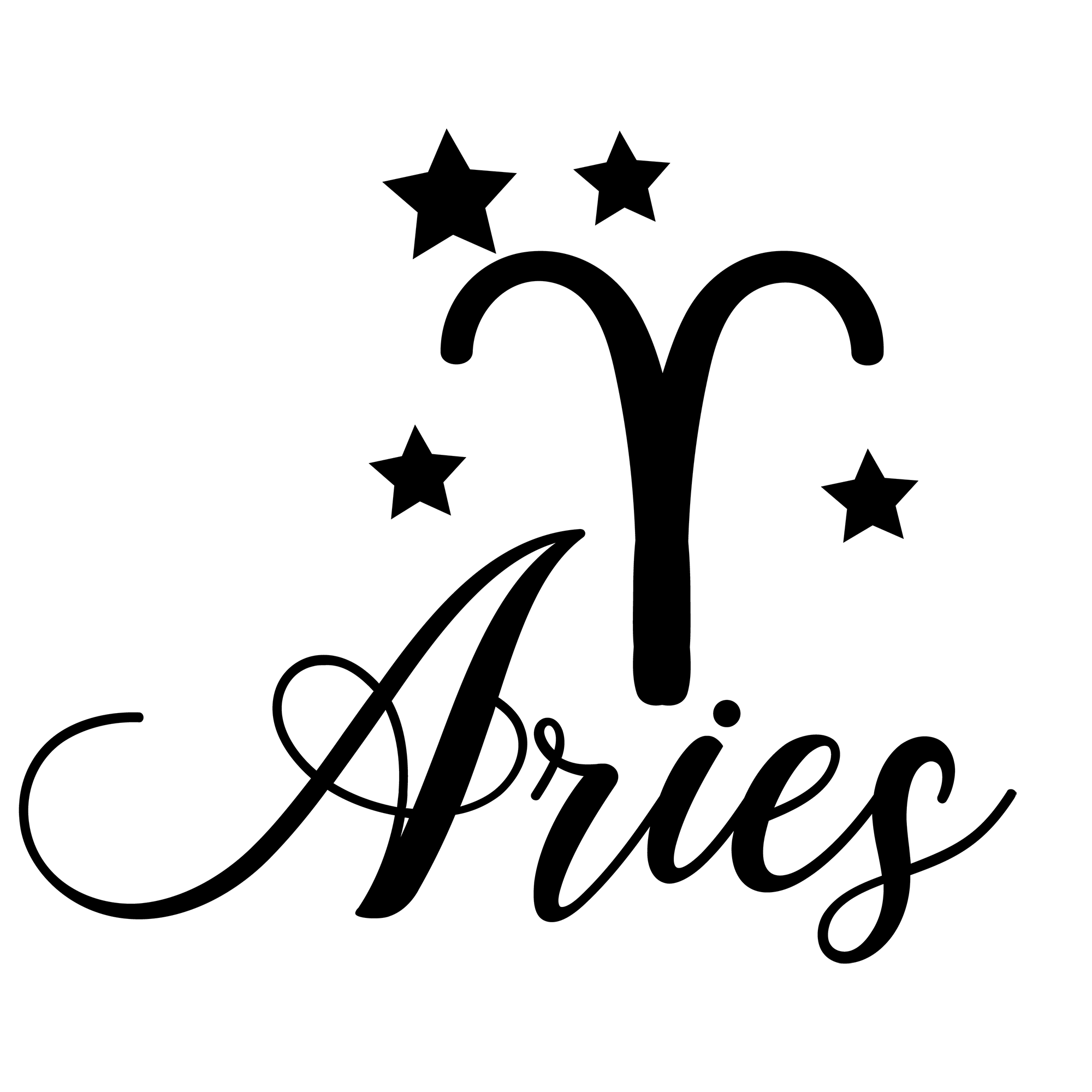 Personalized Horoscope Aries Sticker Transparent Background Custom ...
