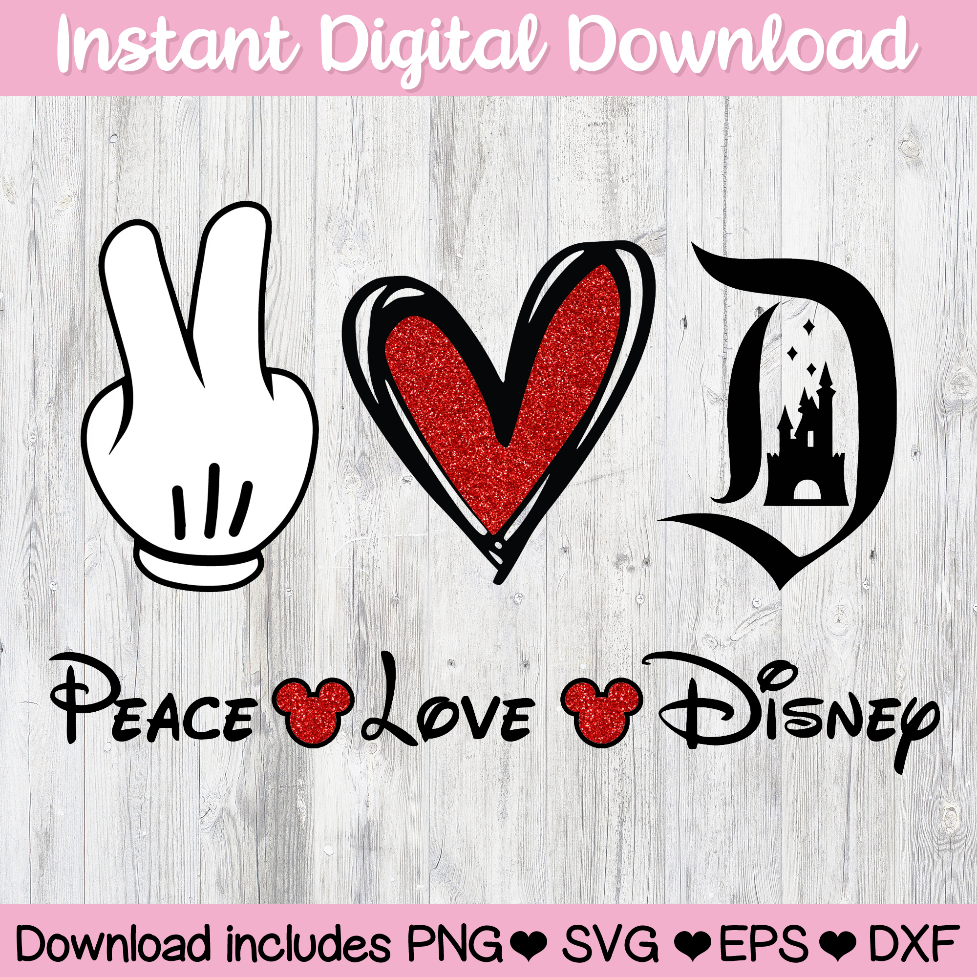 Download Peace Love Disney Sublimation Digital Download Svg Png Esp Dfx Ai For Pink Pineapple Works