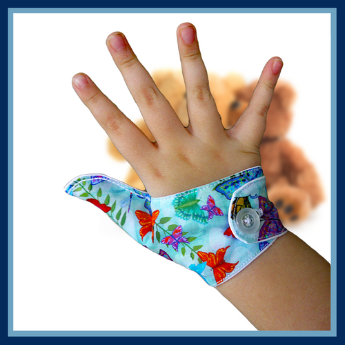 Finger guard for children who want to stop finger sucking. Blue bee th –  The Thumb Guard Store