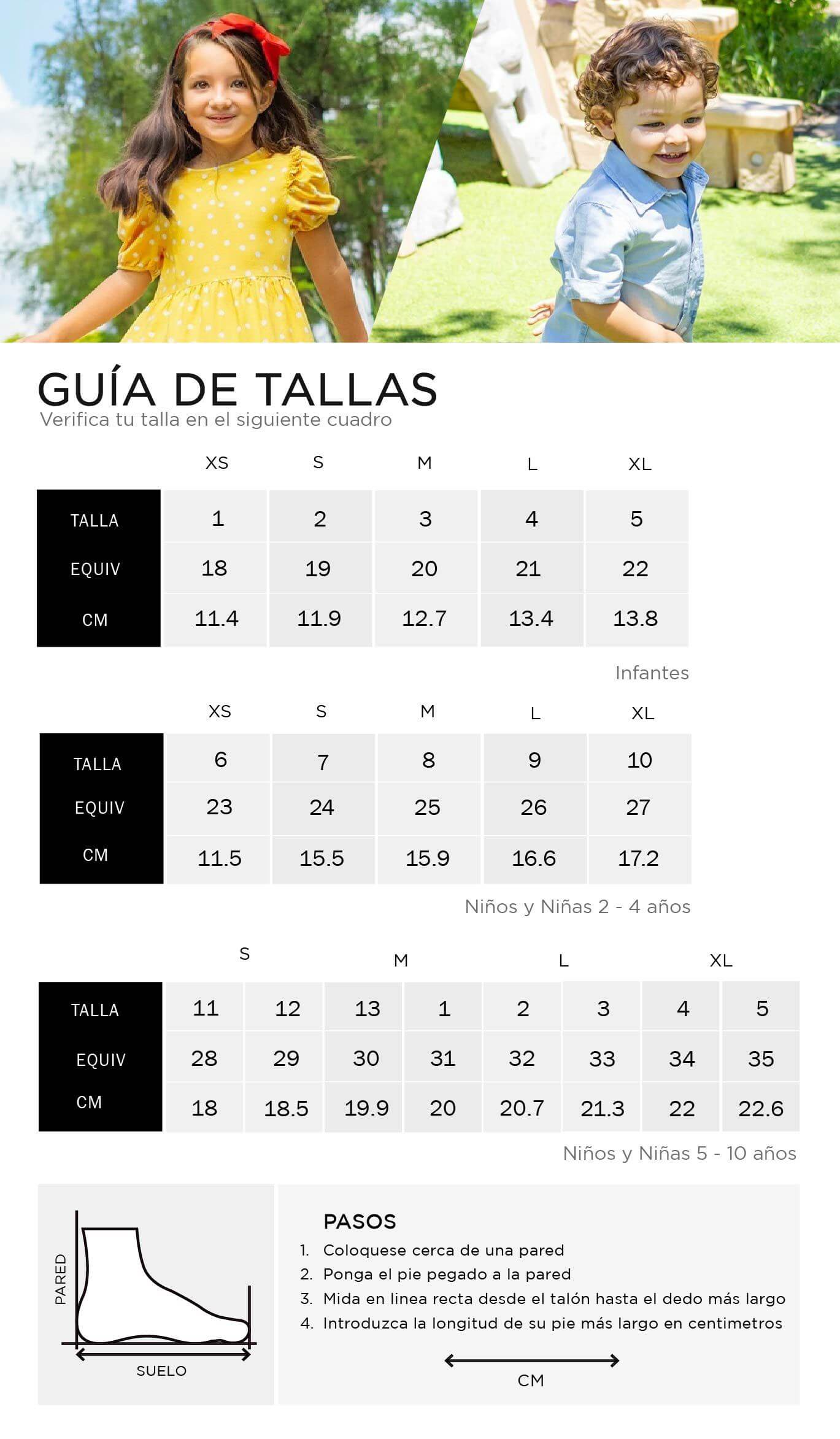 Adoc tabla de tallas ninos