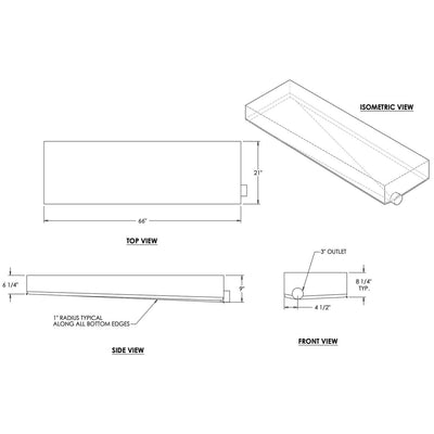 42 Gallon RV Holding Tank 56 x 24 1/2 x 7 Center End Drain (EPI 445 –  Elkhart RV Parts