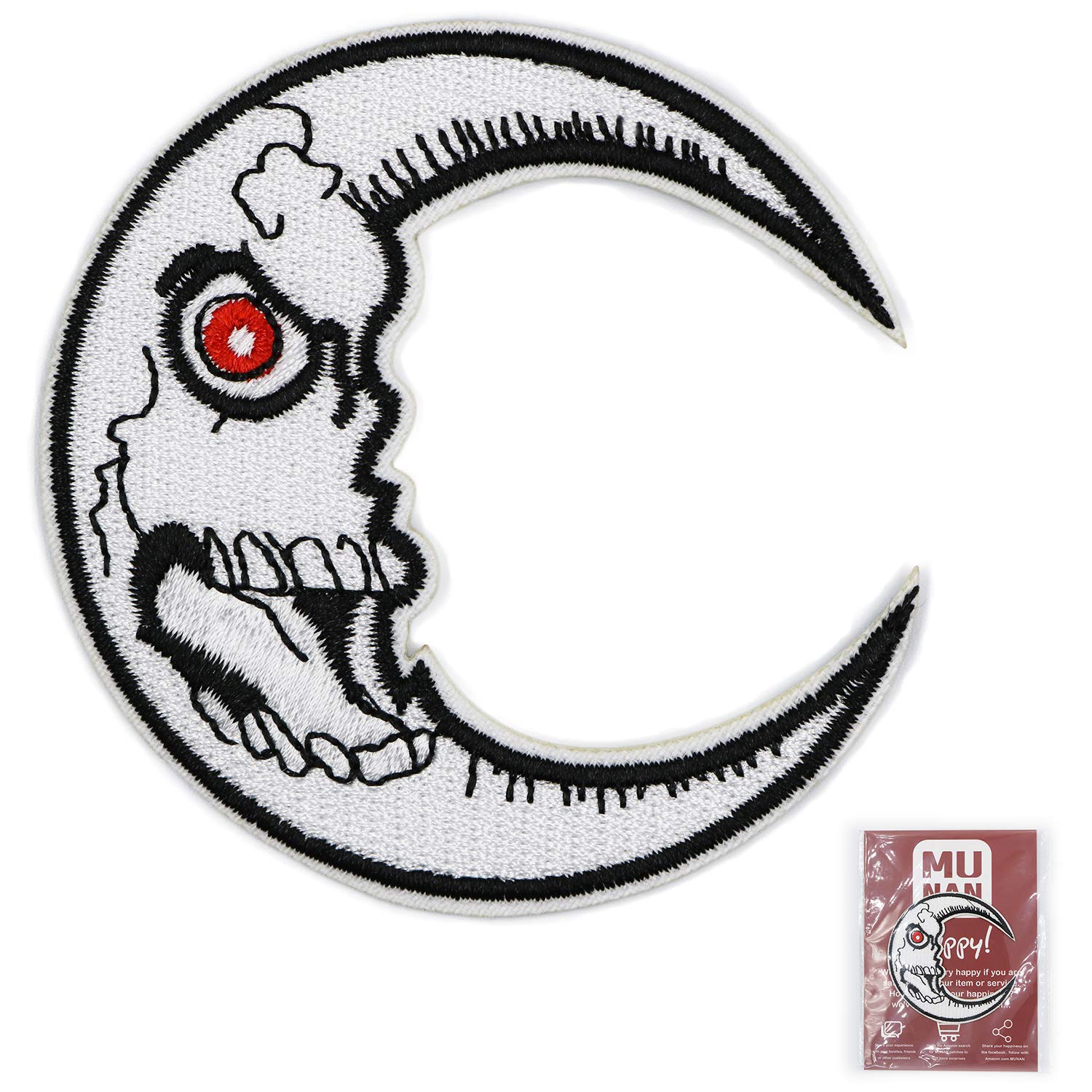 Download Skul Moon Patch Iron On Sewing Embroidered Patches Badge Applique For Munan Patch