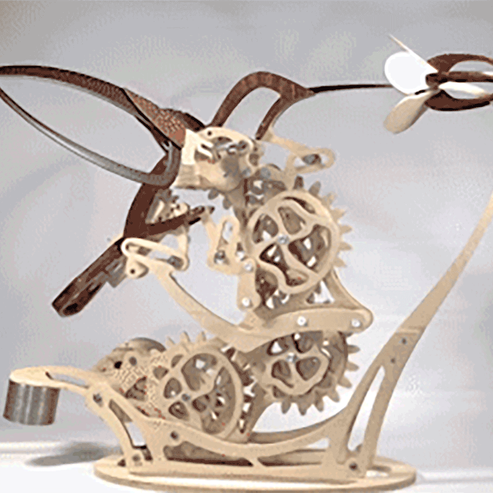 Hibote™  Magische dynamische mechanische Kolibri-Modellskulptur aus Holz