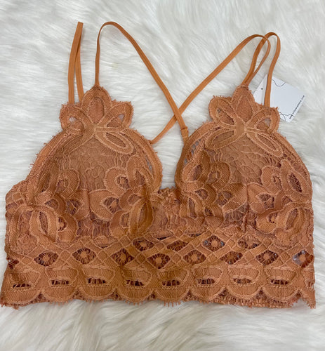 Crochet Lace Bralette • Dark Rust – Tonya's Treasures Inc.