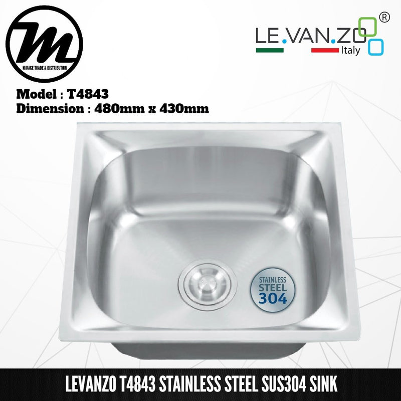 LEVANZO Stainless Steel SUS304 Kitchen Sink T4843 - Mirage Trade & Distribution
