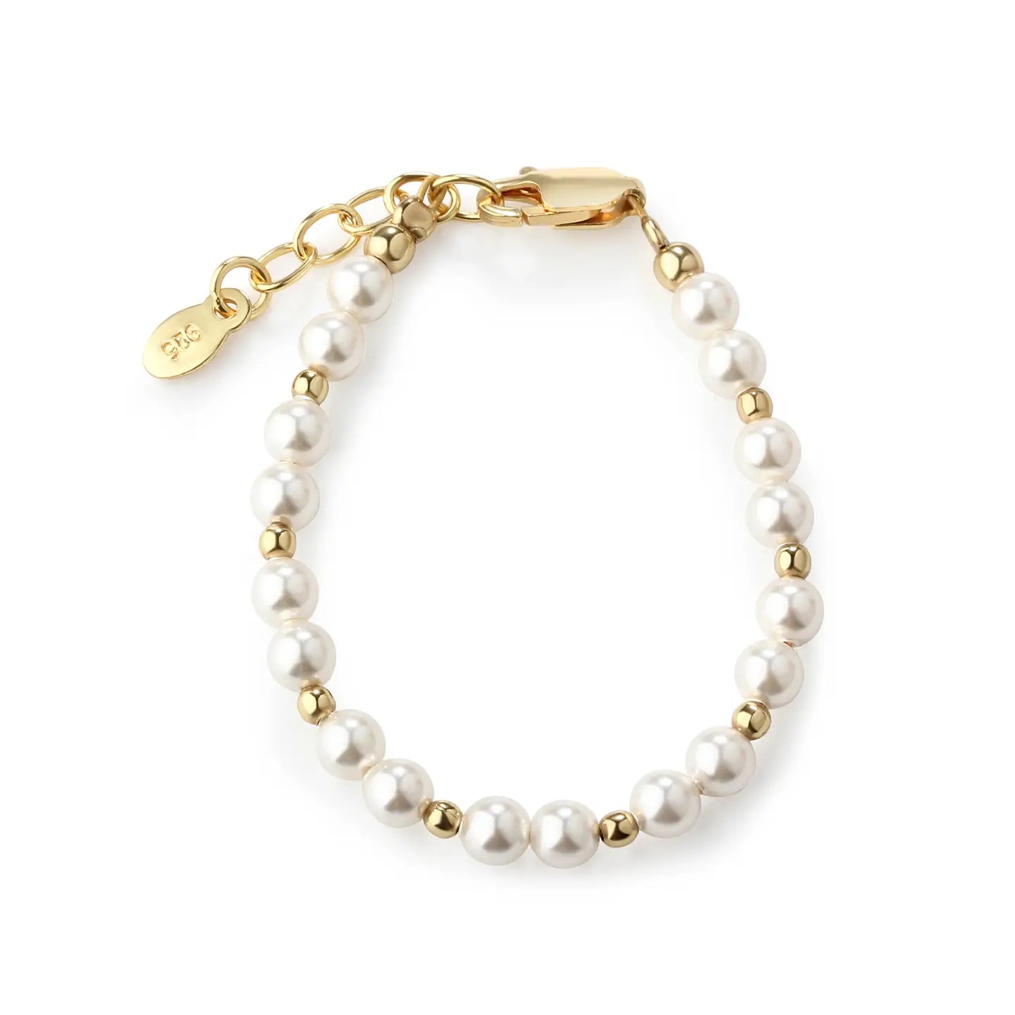14K GOLD-PLATED PEARL BABY AND CHILD'S BRACELET