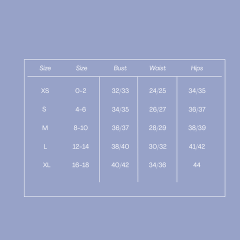 Generl Size Chart Guide