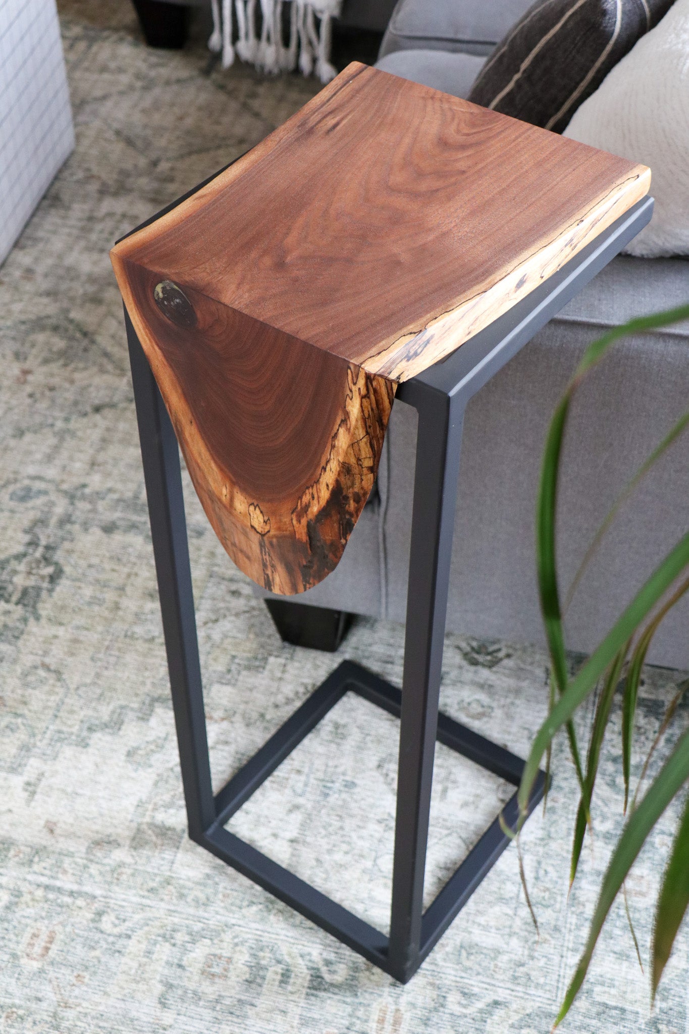 Waterfall Side Table with Storage Shelf — 3x3 Custom